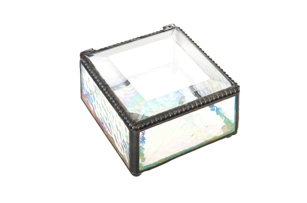 Clear Iridescent Stained Glass Keepsake