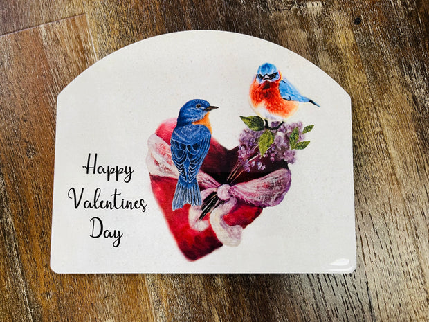 Bluebird Heart "HVD" Garden Sign