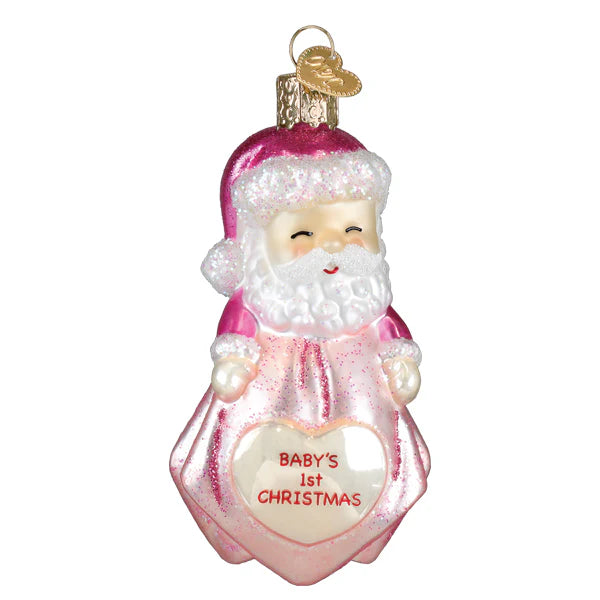 Baby Girl's 1st Santa Lovey Ornament
