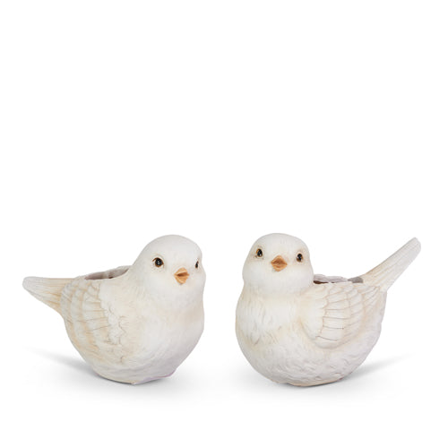 Ivory Bird Planters