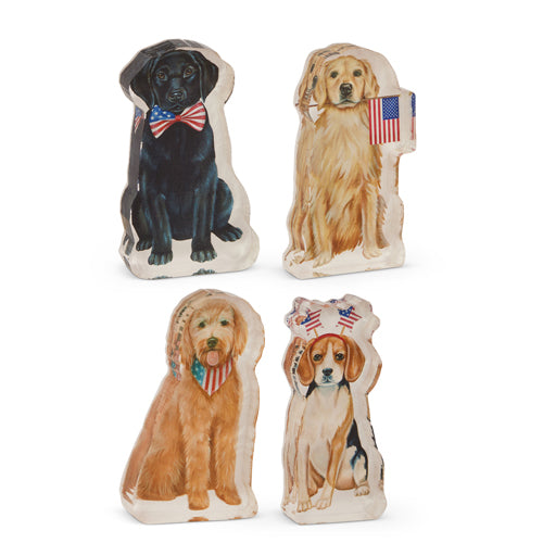 6" Patriotic Pup Acrylic Block Cut Outs