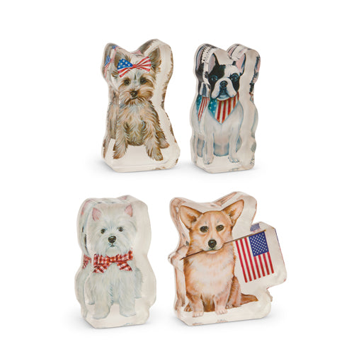4.5" Patriotic Pup Acrylic Block Cut Outs