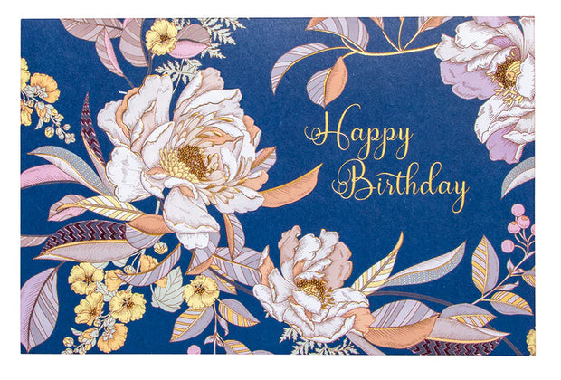 Oversized Floral with Chevron Greeting Card