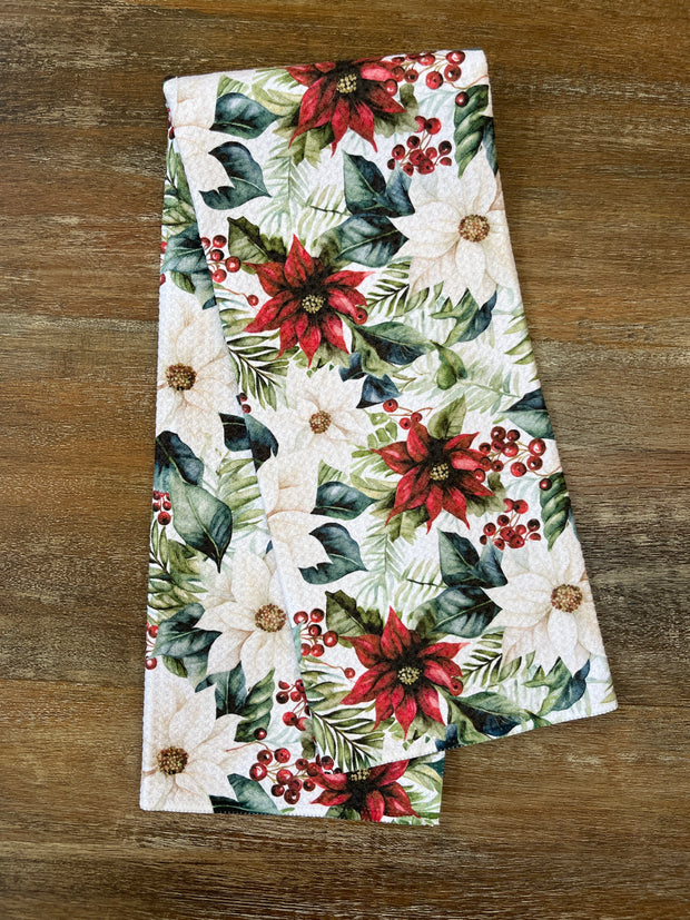 Poinsettias Eco-Dishtowel