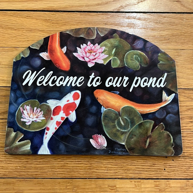 Koi Fish "Welcome to our Pond" Garden Sign
