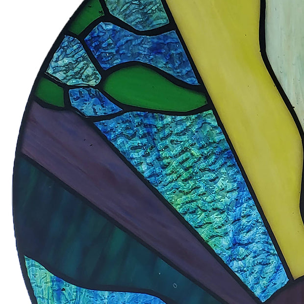 12.75"H Isaiah Multicolor Stained Glass Window Panel