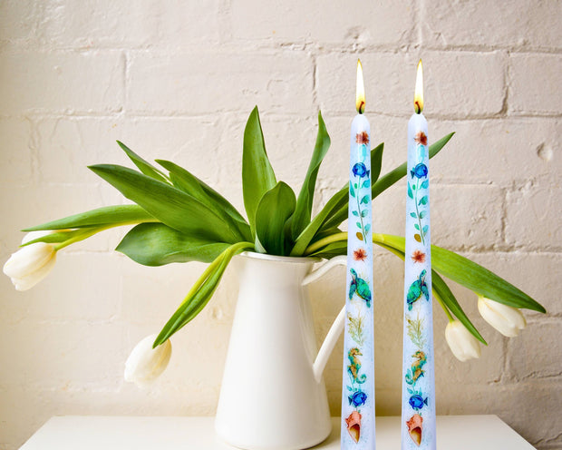 Coastal Sea Life Taper Candle