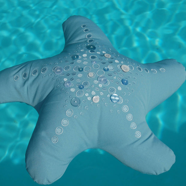 Starfish Shaped Indoor Outdoor Pillow - Spa Blue
