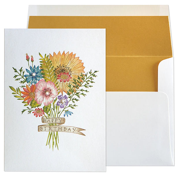 Tattoo Wild Flower Bouquet Greeting Card