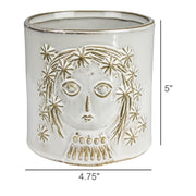 Emme Face Ceramic Cache Pot