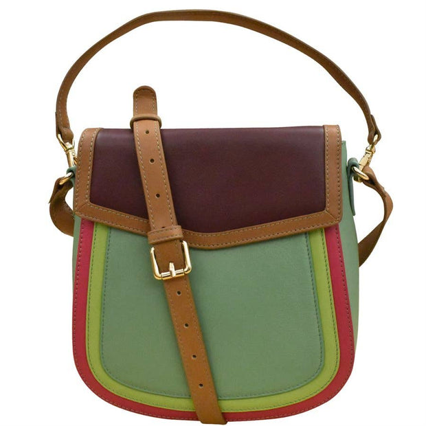 Multi Color Flap Bucket Bag by ili New York