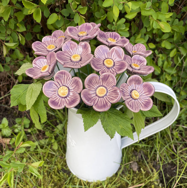 Ceramic Purple Plum Blossom Stake