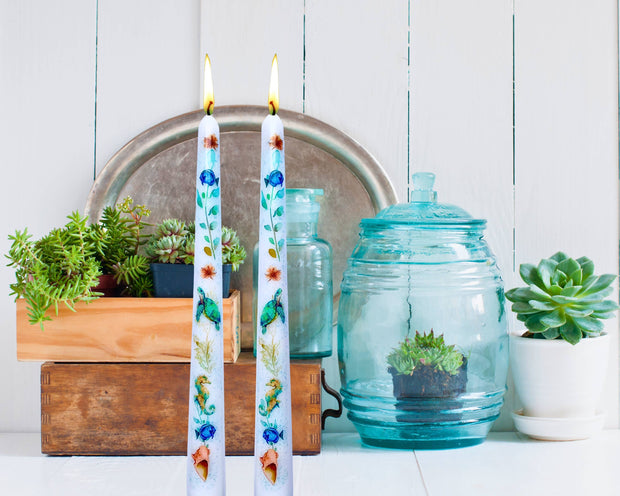 Coastal Sea Life Taper Candle
