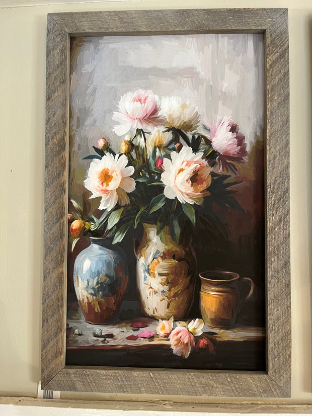 Rustic Flowers Wall Art, 25" x 15"