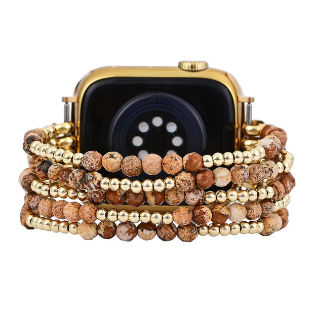 Golden Earth Jasper Stretch Apple Watch Band