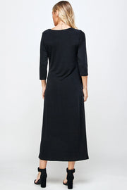 Black Asymmetrical Hem Dress