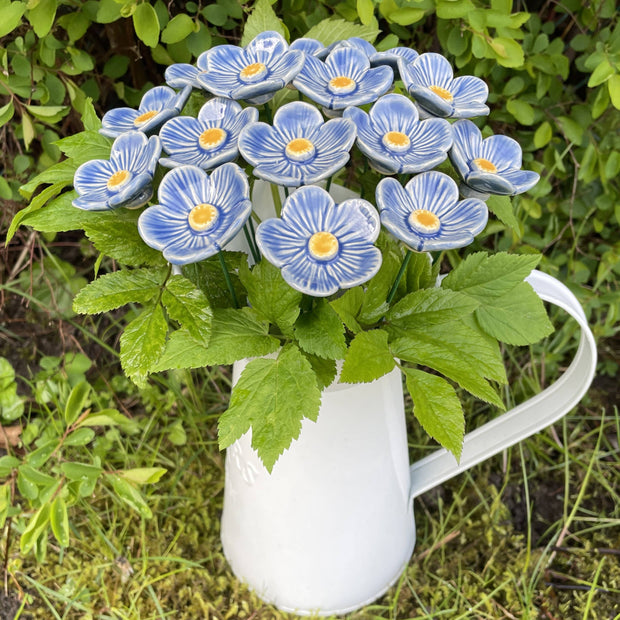 Ceramic Light Blue Plum Blossom Stake