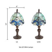 Mini Stained Glass Accent Lamps, 4 Colors