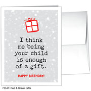 Red & Green Gifts Greeting Card