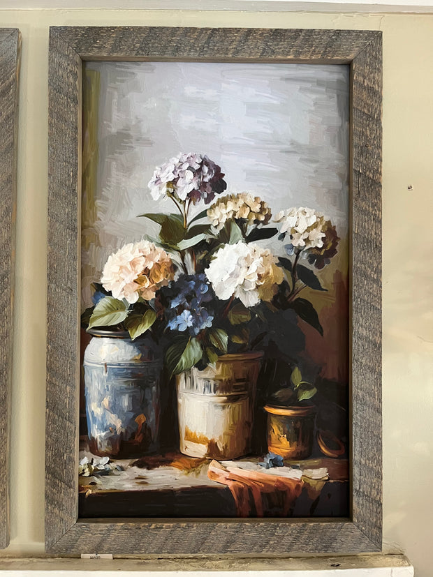 Rustic Hydrangeas Wall Art, 25" x 15"