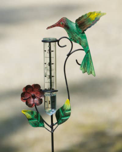 Multicolor Hummingbird Rain Gauge