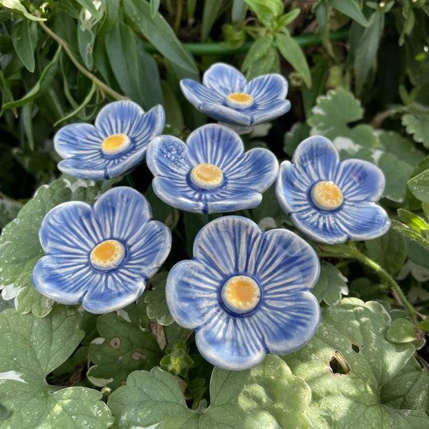 Ceramic Light Blue Plum Blossom Stake
