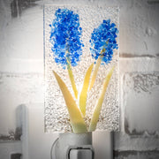 Fused Glass Blue Flower Night Light