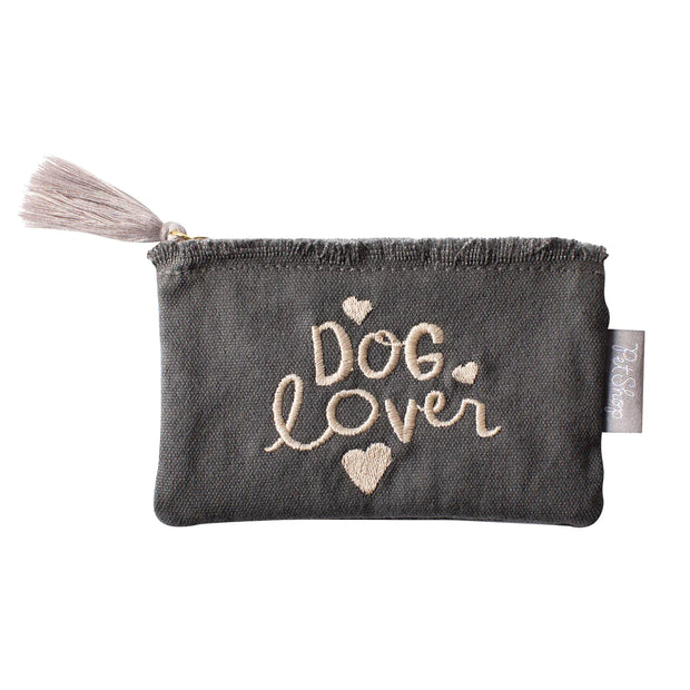 Dog Lover Heart Cotton Canvas Coin Pouch