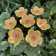 Ceramic Yellow Plum Blossom Stake