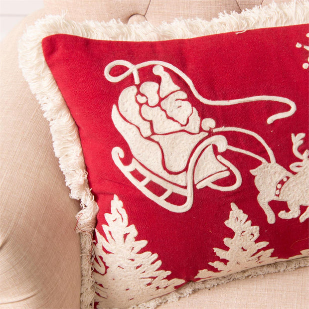 Santa's Sleigh Lumbar Pillow