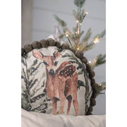 Round Pom Pom Deer Pillow