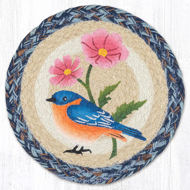 10" Jute Bluebird Round Trivet
