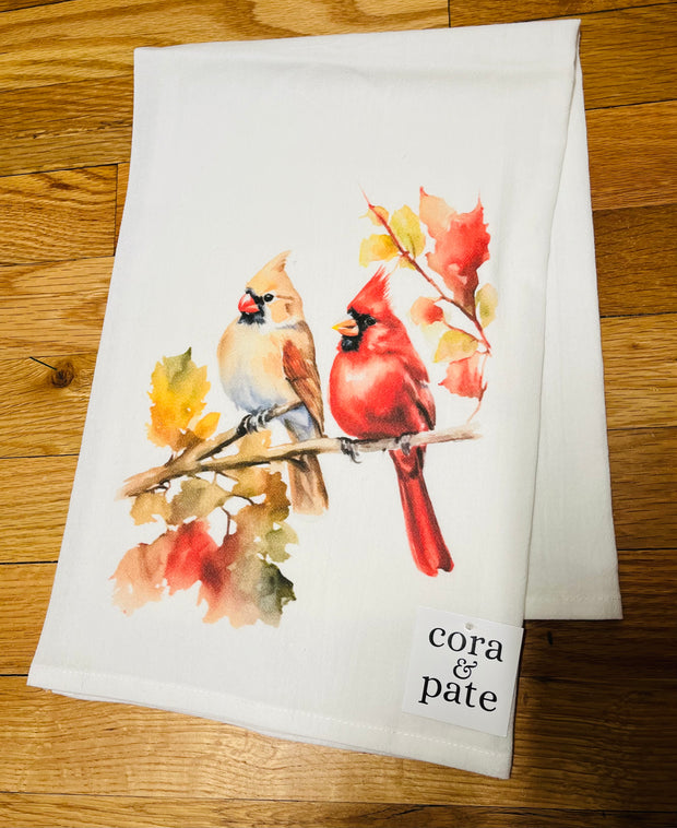 Autumn Cardinals Flour Sack Towel