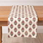 Red Block Print Silhouette Table Runner