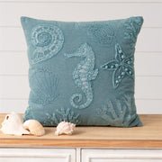 Stonewashed Seahorse Pillow