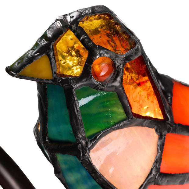 15"H Tiffany-Style Stained Glass Bird Novelty Table Lamp