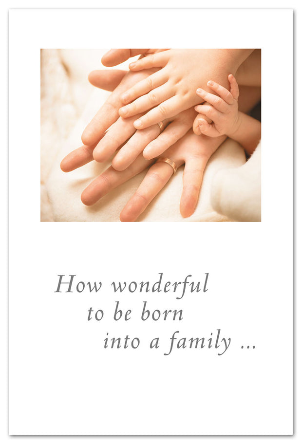 Family's Hands New Child Card