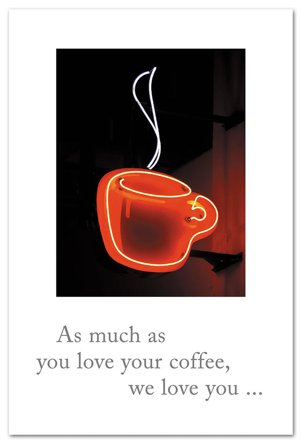 Neon Coffee Cup Birthday From Us Card