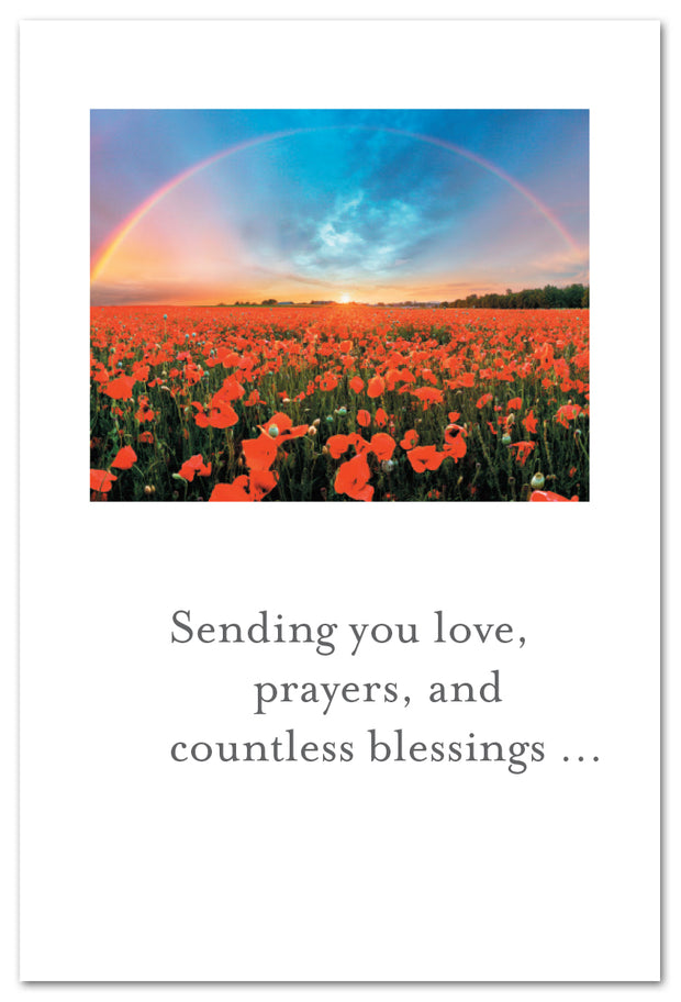 Rainbow Over Poppy Field Thinking of You Card