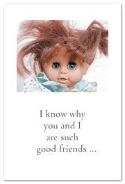 Messy-haired Doll Friendship Card