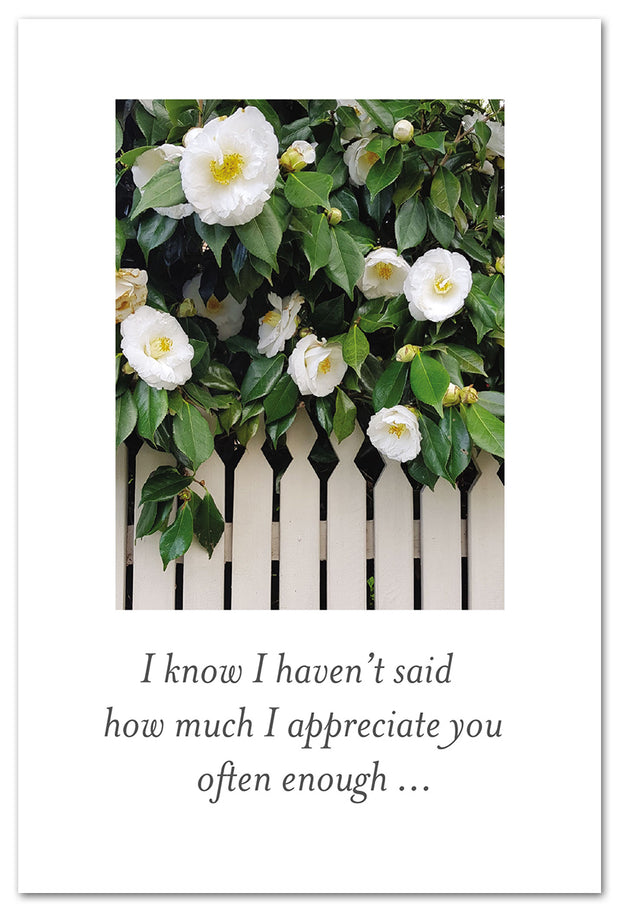 Flowers Over Fence Appreciation Card