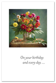 Flowers Being Arranged Birthday Card