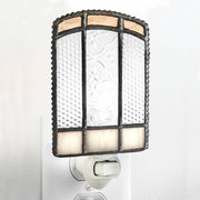 Peach Ivory And Clear Stained Glass Night Light