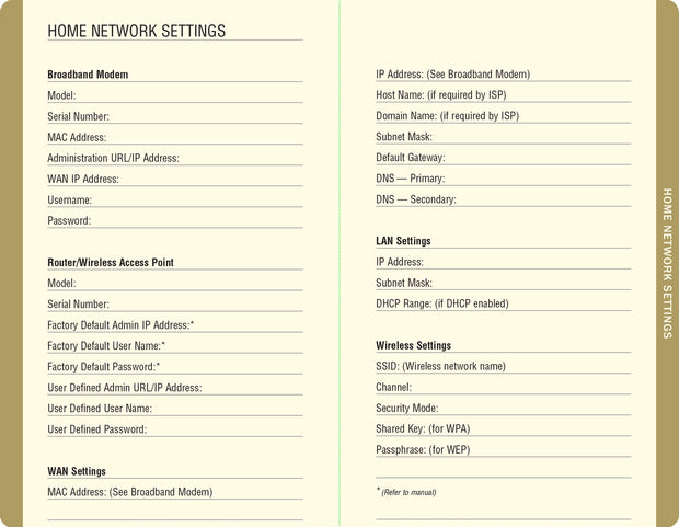 Marble Internet Address & Password Logbook