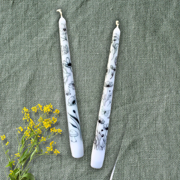 Wildflower Paintable Gift Set of 2 Tapers and Acrylic Paint