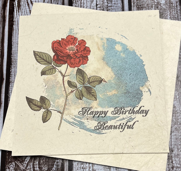 Rose Happy Birthday Plantable Greeting Card