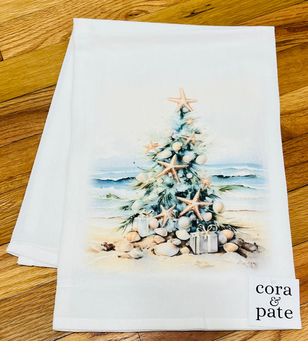 Tree on Beach Flour Sack Towel