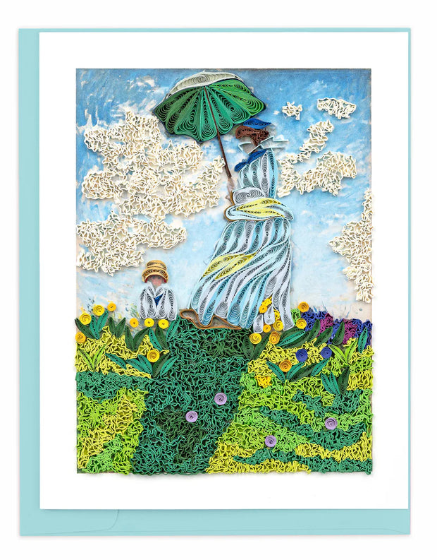 Woman with a Parasol, Monet Quilling Card