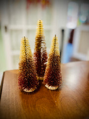 Candy Corn Glitter Bottle Brush Trees