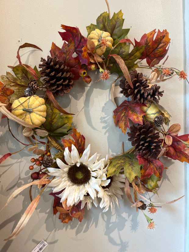 24" Autumn Blush Pumpkin Wreath